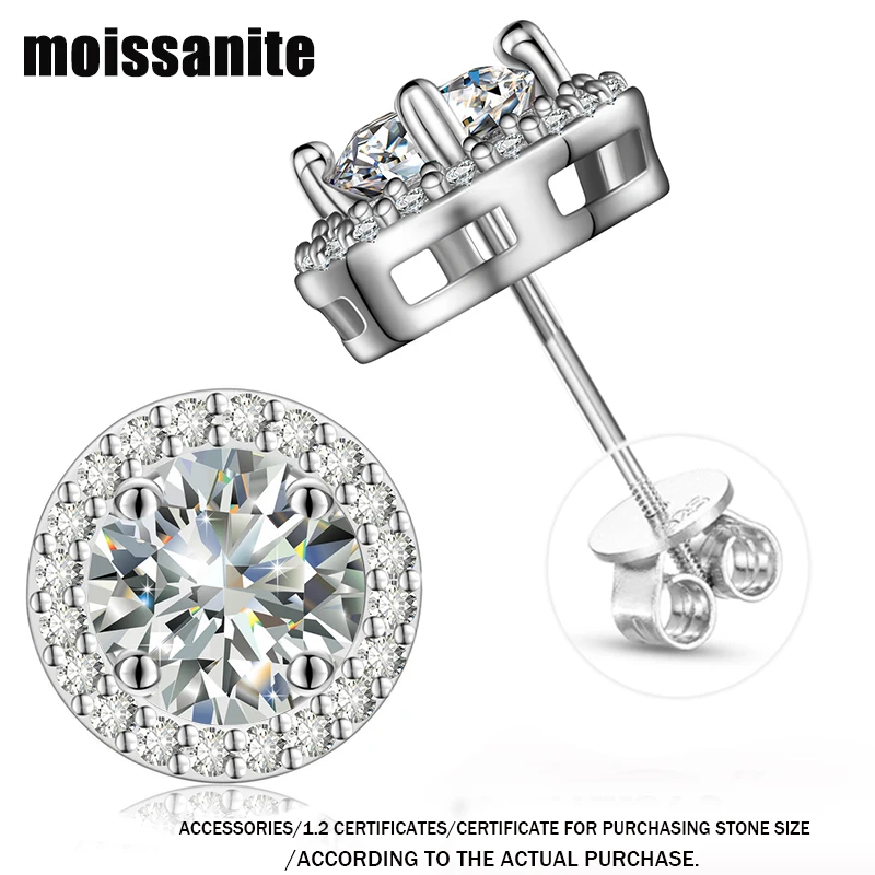 Classic Round 2CT Diamond Test Passed Moissanite Earring For Women Jewel... - £54.47 GBP