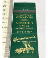 Matchbook Cover  Giovanni’s Very Finest Italian Cuisine  Jax. Beach, FL ... - $12.38