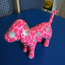 Victoria's Secret PINK Pink Leopard Silver Polka Dot Puppy Dog Plush Collectible - £4.77 GBP