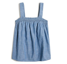 NEW JCrew Factory Women’s Chambray Smocked Squareneck Tank Top Size M NWT - £23.38 GBP