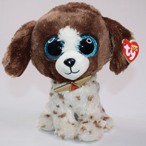 NEW TY Beanie Boos MUDDLES The Dog Brown Stuffed Animal Toy Plush Blue E... - $8.75