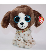 NEW TY Beanie Boos MUDDLES The Dog Brown Stuffed Animal Toy Plush Blue E... - $8.56