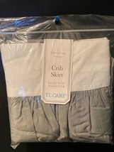 TL Care Crib Skirt Grey/white *NEW* aa1 - £11.91 GBP