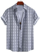 Men&#39;s Plus Size Casual Plaid Short Sleeve Button-Down Shirt - $32.49