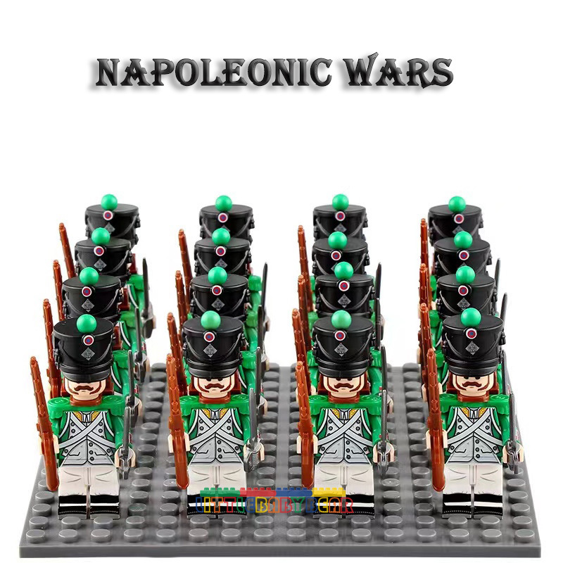 16Pcs Napoleonic Wars Italian light Infantry Soldiers Minifigure Set Bricks Toys