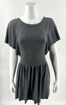 Ella Moss Sweater Dress Girls Size 14 Gray Flutter Scalloped Sleeve Stre... - $55.80 CAD