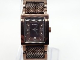 Fossil Quartz Watch Women&#39;s New Battery Brown Mesh Watch Square 18mm - $24.99