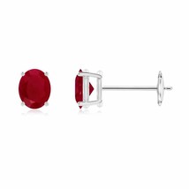 Authenticity Guarantee 
ANGARA Prong-Set Solitaire Oval Ruby Stud Earrings in... - £471.37 GBP