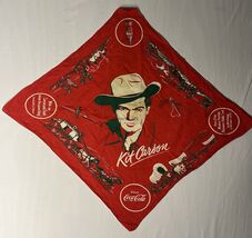 Vintage Kit Carson Cowboy Coke Coca Cola Red Scarf Bandana Handkerchief ... - $25.09 CAD