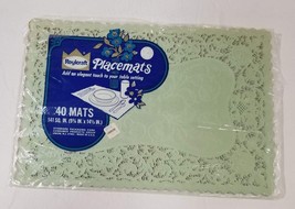 7 Green Paper Lace Placemats Vintage Roylcraft 14 1/2 x 9 3/4 - £3.89 GBP