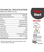 Vertical 7/8&quot; Pressure Washer Pump — FRONT Inlet/Outlet, 3000 PSI 2.5 GP... - $97.24 CAD