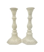 Decma Abrigada Portugal Creamware II Candlestick Holders 10 in Tall Set ... - £26.02 GBP