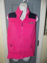 Vineyard Vines Full Zip Fleece Shep Shirt Vest Pink Navy Blue Size S Wom... - £31.59 GBP