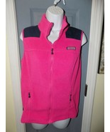 Vineyard Vines Full Zip Fleece Shep Shirt Vest Pink Navy Blue Size S Wom... - $52.25