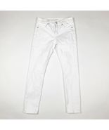Loft Womens Skinny Jeans Solid White Size 24 Low Rise Light Wash Button Zip - $14.06 CAD