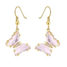 ZHOUYANG Crystal Butterfly Earrings For Women Korean Style Aesthetic ticolor Pie - £7.77 GBP