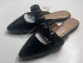 a new day NIB Celeste women’s size 9.5 black slip on flat sandals sf - £15.65 GBP
