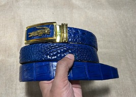 Size 40&quot; Genuine Blue Belly Alligator Crocodile Skin Belt Width 1.3&quot; - £35.25 GBP