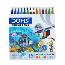 Doms Non-Toxic Brush Pen in Cardboard Box (14 Assorted Shades x 1 SET) - £14.00 GBP