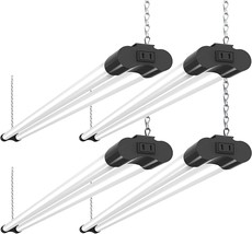 BBOUNDER 4 Pack Linkable LED Utility Shop Light, 4 FT, 4000 LM, 48 Inch, Black - £83.12 GBP