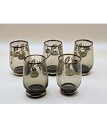 (5)BOHEMIAN SHOT GLASSES-Clear with Gold Accents-Czechoslavakia-NEW - $375.90 MXN