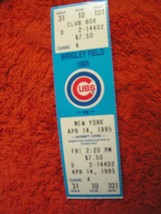 MLB 1995 Chicago Cubs Ticket Stub Vs. New York Mets 4/14/95 - £2.72 GBP