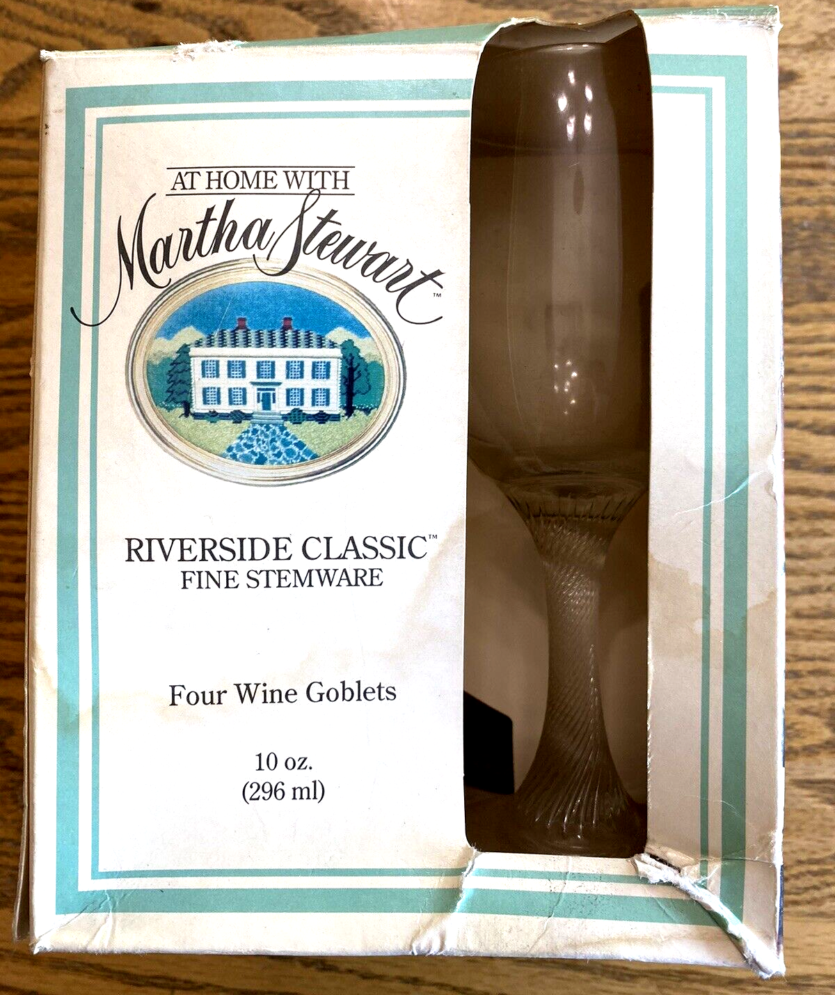 VINTAGE AT HOME MARTHA STEWART RIVERSIDE CLASSIC WINE GOBLETS 4 NEW NIB LIBBY - $24.95