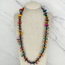 Colorful Shell Seashell Beaded Slip Over No Clasp Necklace - £5.56 GBP