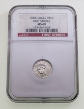 2005 P $ 10 1/10 Oz. Platinum American Eagle NGC MS69 Erste Strikes - $272.84