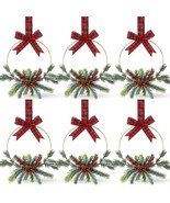 6 Set Christmas DIY Wreath Kits Includes 10&#39;&#39; Christmas Metal Wreath Frame - £10.90 GBP
