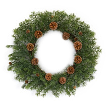 Winter Pine Wreath with Pine Cones 25.5&quot;D - $61.45