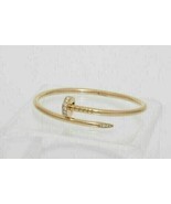 2Ct Certified Real Moissanite Nail Bracelet 14k Yellow Gold Plated 925 S... - £194.68 GBP