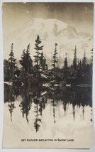 Mt Rainier Reflected in Snow Lake Washington Real Photo Postcard D22 - £5.44 GBP