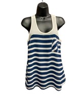 Charming Charlie Tank Top Women Small Sheer  Sleeveless Tank Top Blue White - £8.20 GBP