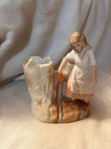 Victorian Spill Holder Vase - Woman at Stream Figural - £22.41 GBP