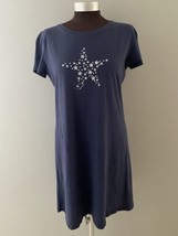 Life is Good Dress Womens Size M Dark Blue Star Tshirt Dress Comfy - £13.14 GBP