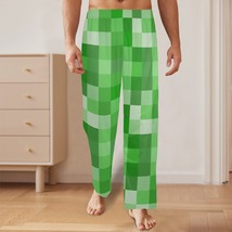 Men&#39;s Green Pixel Gamer Pajama Trousers without Pockets - £31.97 GBP