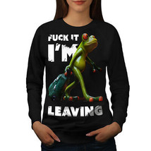 Wellcoda I&#39;m Leaving Frog Womens Sweatshirt, Animal Casual Pullover Jumper - £22.74 GBP+