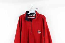 Vtg 90s Nautica Competition Men L Spell Out Half Zip Fleece Pullover Sweater USA - £44.38 GBP