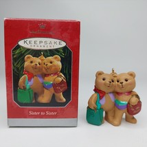 Sister to Sister Shopping Bears 1998 Hallmark Keepsake Ornament 25 Years  - £11.79 GBP