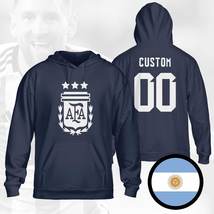 Argentina Custom Name Champions 3 Stars FIFA World Cup 2022 Navy Hoodie  - £39.61 GBP+