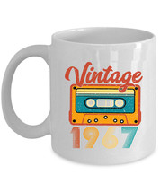 Vintage 1967 Coffee Mug 57 Year Old Retro Cassette Tape Cup 57th Birthday Gift - £11.82 GBP