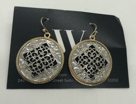 NEW Wantable Gold/Silver Tone Round Filigree Fish Hook Earrings - $12.86