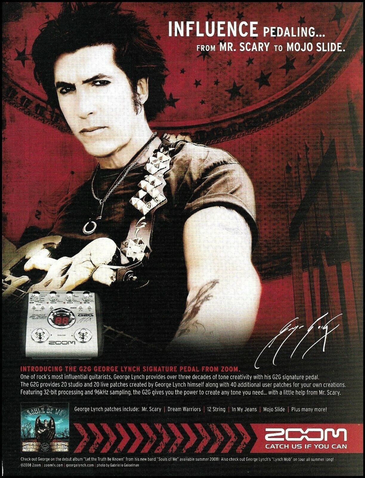 George Lynch Signature Mr. Scary Zoom Effects Pedal ad 2008 advertisement print - $4.70