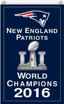 New England Patriots Super Bowl Champion 2016 Flag 3X5 Ft Polyester Bann... - $18.99