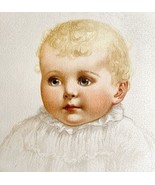 Adorable Baby Lithograph 1887 Victorian Art Print Ida Waugh Ideal Heads ... - $69.99