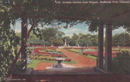 Chicago Illinois IL Humboldt Park Sunken Garden Pergola 1945 Postcard C22 - £2.34 GBP
