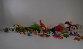 26 Miniature Animal Figure Lot: Tigers Dinosaurs, Crocodiles, Snakes, Bugs, Fish - £5.42 GBP