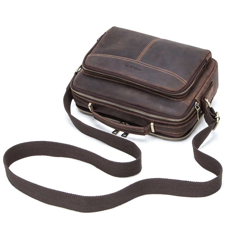 Retro Luxury Men&#39;s Briefcase Genuine Leather Casual Business Handbag Doc... - £109.98 GBP