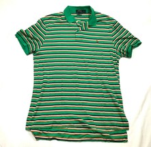 Polo Ralph Lauren Pima Soft Touch Polo Shirt Mens L Green Striped Cotton Collar - £16.29 GBP